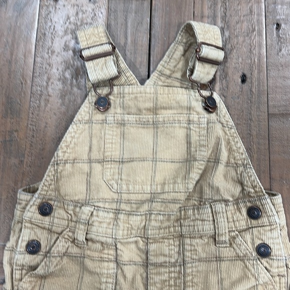 Janie and jack caramel plaid corduroy overalls - Picture 3 of 7